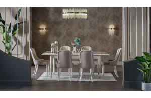 Обеденный стол раздвижной Gravita (Гравита) GRAV-14 слоновая кость