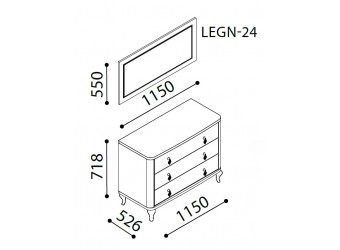 Туалетный столик-комод Легенда (Legenda) LEGN-23