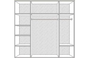 Четырехстворчатый шкаф для одежды Катя (беж)