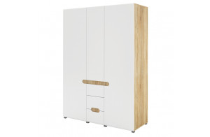 Трехстворчатый шкаф для одежды и белья с зеркалом в спальню Леонардо МН-026-08