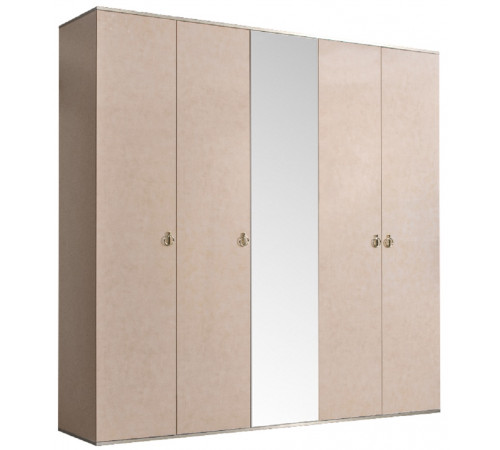 Пятистворчатый шкаф для одежды с зеркалом Rimini РМШ1/5 (латте) Пятистворчатый шкаф для одежды с зеркалом Rimini РМШ1/5 (латте)
