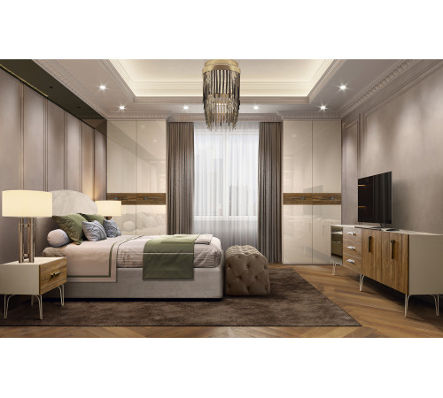 Шестистворчатый шкаф для одежды с зеркалами Богемия Вуд (Bogemia Wood) БМШ1/6 (Wo)